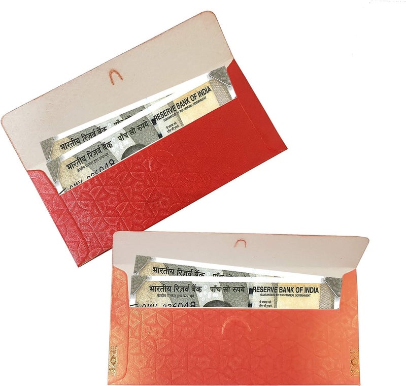 eSplanade Money Gift Envelopes Lifafa - Multi Color Pack of 50 Premium Designer Envelopes (Red, Pink) - Image 5