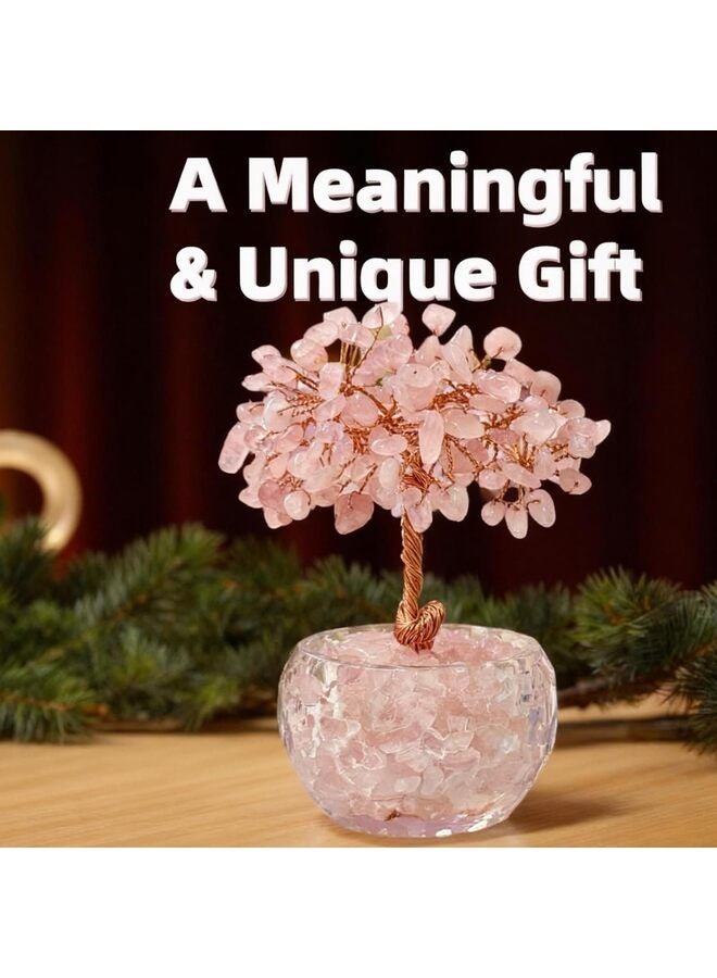 يُسلِّم زينة كريستالية على شكل شجرة الحياة، شجرة من الأحجار الكريمة تمثل الشاكرات السبع، شجرة طاقة روحية، مناسبة للمكاتب والمنازل والديكور المنزلي. - Image 5