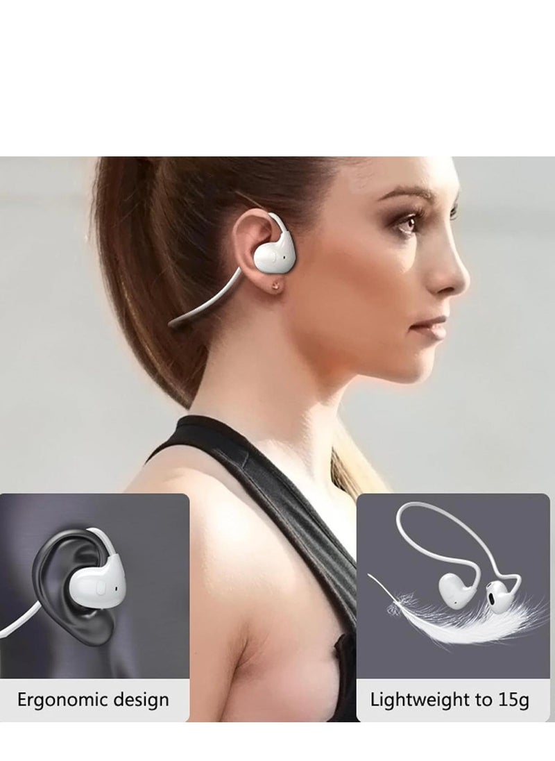 GULFLINK Sports Wireless MP3 Player Neckband Headphone Headset Stereo Waterproof Bluetooth Air Conduction Headphone Beige  - Image 3