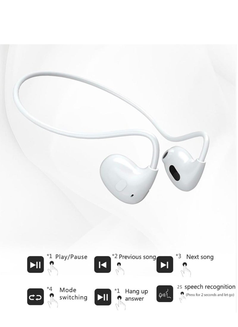 GULFLINK Sports Wireless MP3 Player Neckband Headphone Headset Stereo Waterproof Bluetooth Air Conduction Headphone Beige  - Image 5
