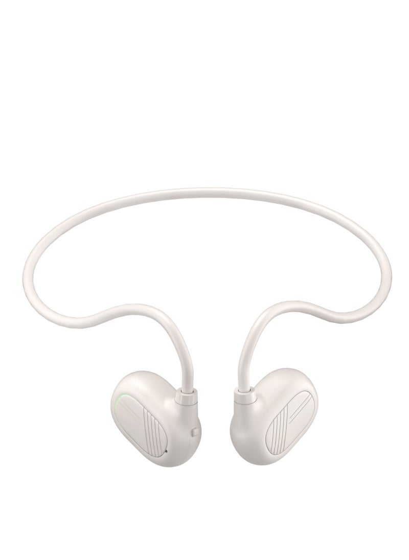 GULFLINK Sports Wireless MP3 Player Neckband Headphone Headset Stereo Waterproof Bluetooth Air Conduction Headphone Beige  - Image 1