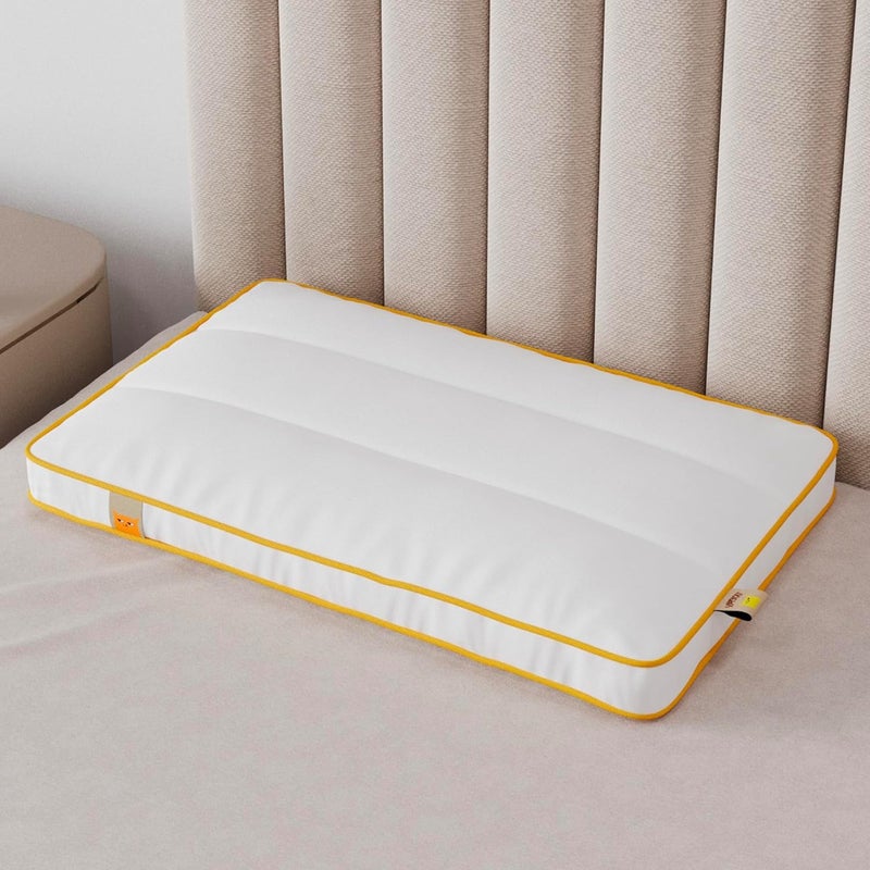 SleepyCat Slim Pillow with Microfiber Designed for Neck and Spine Alignment Ideal for Minimal Elevation Luxe Microfibre Pillow Machine Washable 1Piece Standard Size 26x16 inches - Image 1