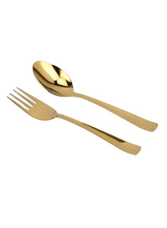 ROSTON Cutlery Set 12 PCS Stainless Steel Gold Premium Spoon Set Luxury Dinning tabelware Gift for House Warming (12 PCS Spoon and Fork) - Image 5