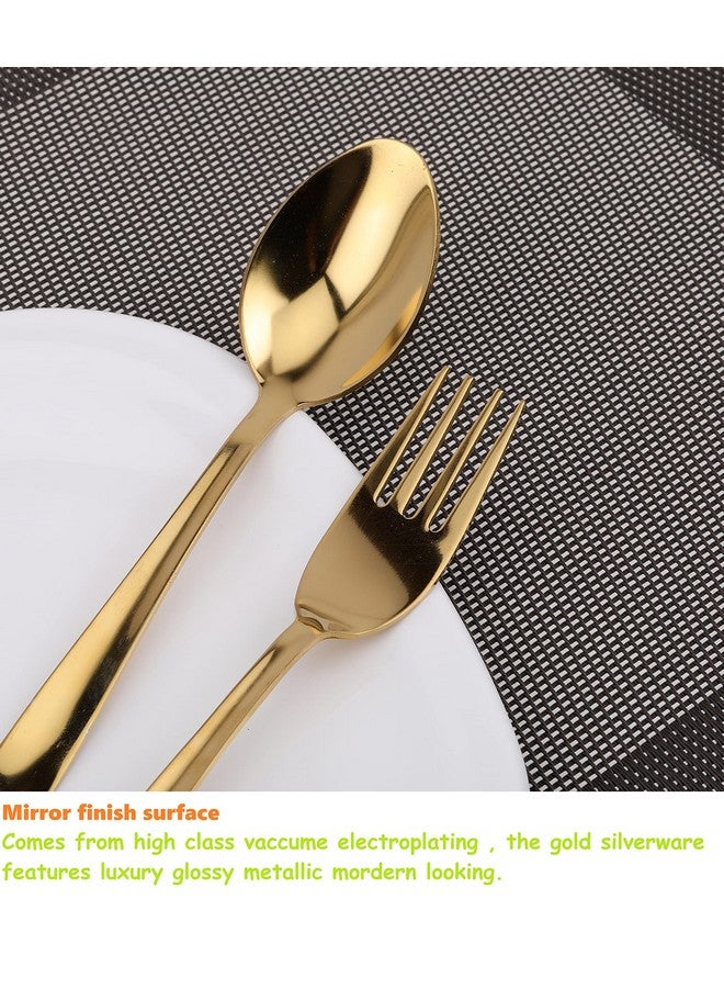 ROSTON Cutlery Set 12 PCS Stainless Steel Gold Premium Spoon Set Luxury Dinning tabelware Gift for House Warming (12 PCS Spoon and Fork) - Image 3