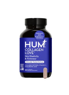 HUM HUM Collagen Love Skin Supplement - Collagen Peptides w/Hyaluronic Acid & Vitamin C, Supports Firm Skin & Helps Minimize Signs of Aging - Skin Supplements for Women and Men (90-Count)  - Image 1
