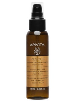 Apivita Rescue Nourish & Repair  Hair Oil (Argan & Olive) 100ml  - Image 1