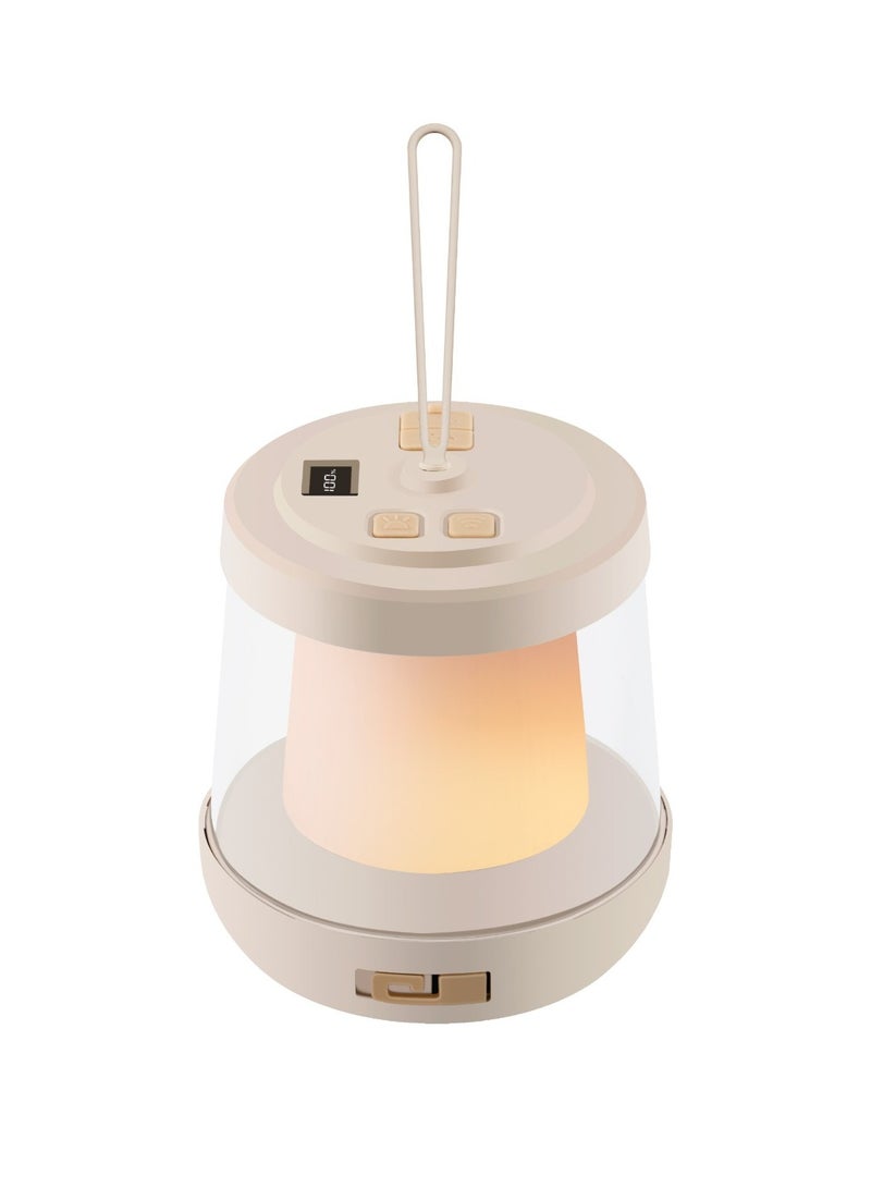 GREEN LION Lumex LED Light with Inbuilt Strip LED Light / 150 LM Brightness / LED Light with Digital Display / LED Light Power Bank / Equipped with White, Flame and Warm Light - Beige - Image 1