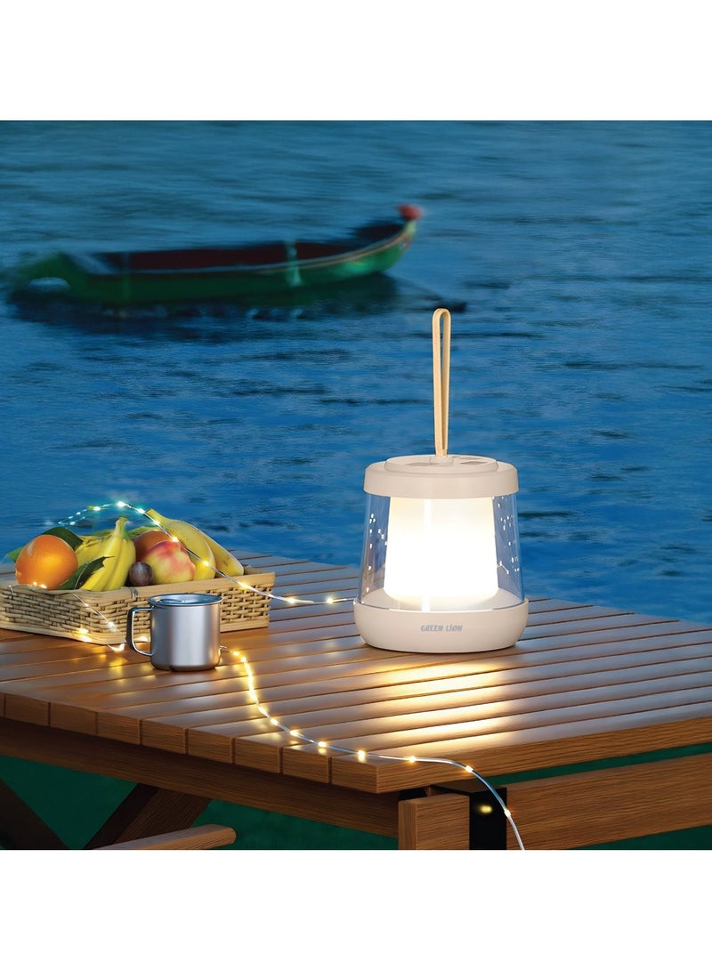 GREEN LION Lumex LED Light with Inbuilt Strip LED Light / 150 LM Brightness / LED Light with Digital Display / LED Light Power Bank / Equipped with White, Flame and Warm Light - Beige - Image 2