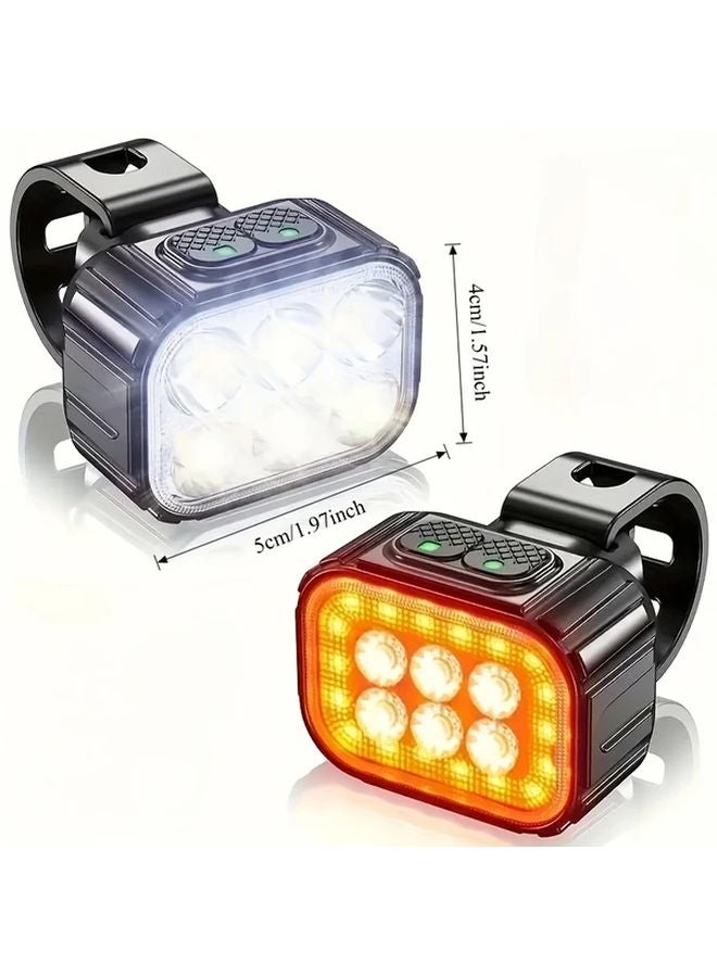 2 Pcs LED Outdoor Flashlight USB Rechargeable IP65 Waterproof Cycling Lamp - Image 4