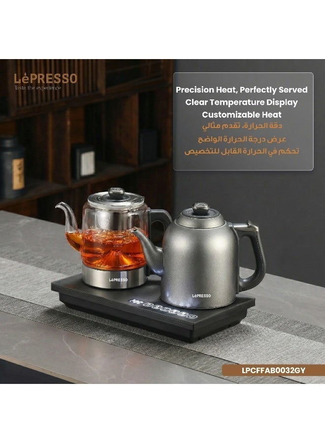 ليبرسو جهاز تحضير الشاي وغلاية الماء AuraBrew، غلاية كهربائية بسعة 1200 مل / جهاز تحضير الشاي بسعة 1000 مل / خاصية الحفاظ على الحرارة لمدة 30 دقيقة / درجة حرارة قابلة للتعديل / شاشة عرض درجة الحرارة - رمادي - Image 5