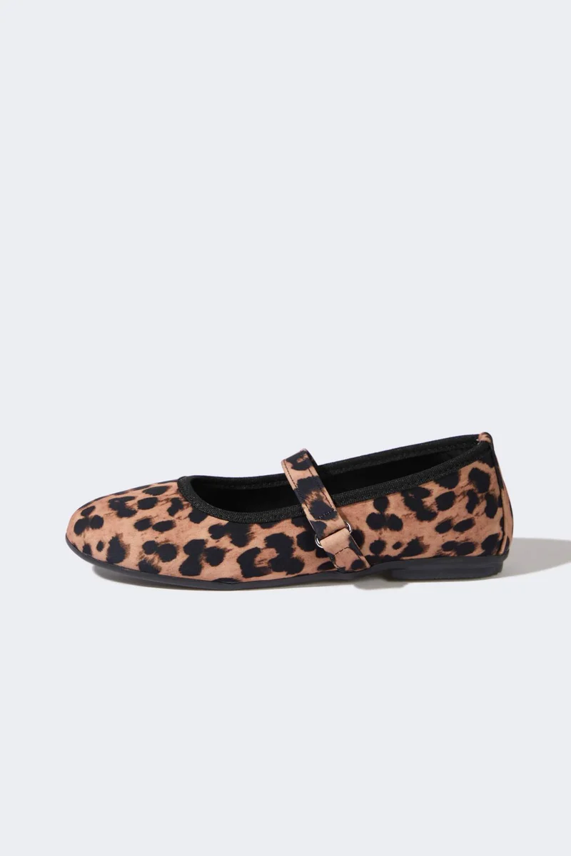 DeFacto Girl Leopard Patterned Slip On Ballerina Flat Shoes