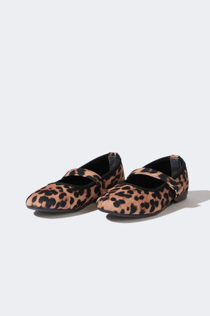 DeFacto Girl Leopard Patterned Slip On Ballerina Flat Shoes