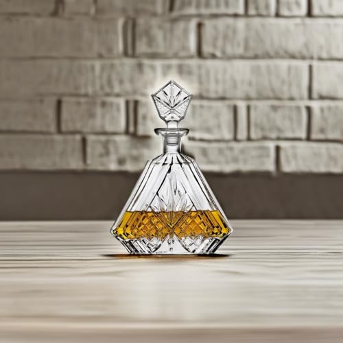 Lefonte Whiskey Decanter for Liquor Scotch Bourbon or Wine, Irish cut Triangular - 750ml - Image 5