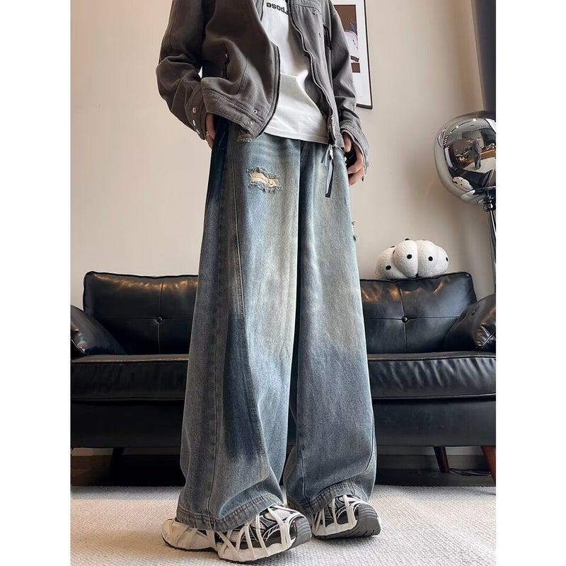 Unisex Classic Denim Jeans Loose Fit Daily Outdoor Wear - Image 4
