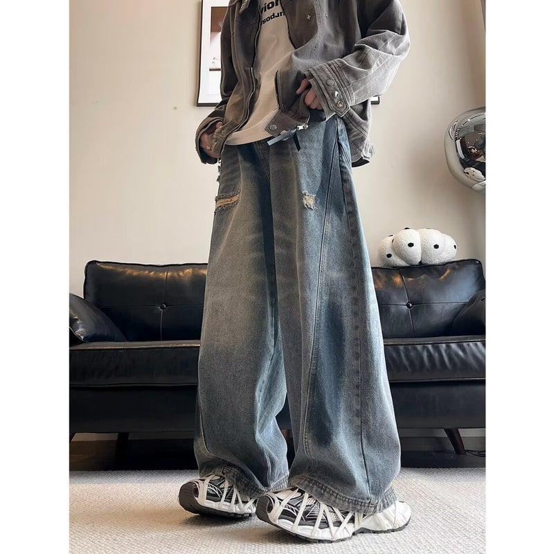 Unisex Classic Denim Jeans Loose Fit Daily Outdoor Wear - Image 5