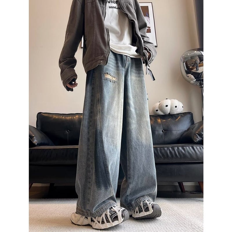 Unisex Classic Denim Jeans Loose Fit Daily Outdoor Wear - Image 2