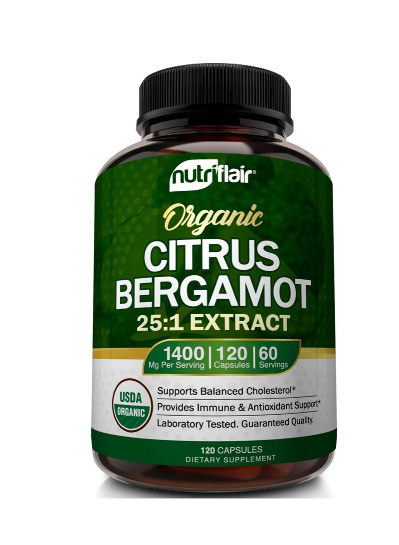 NutriFlair Citrus Bergamot 1400mg, 120 Capsules - Image 1