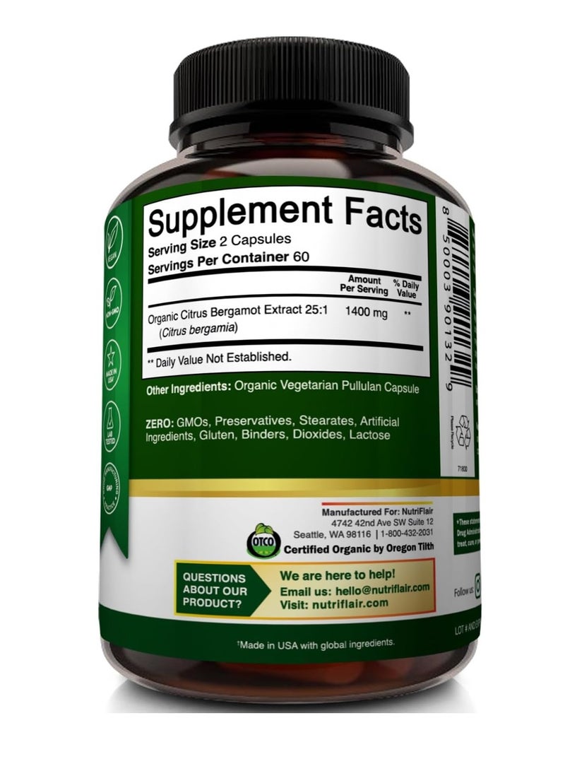 NutriFlair Citrus Bergamot 1400mg, 120 Capsules - Image 3