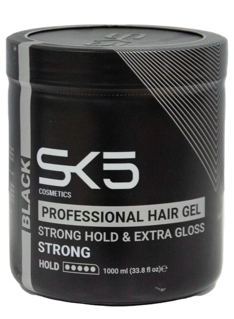 Black Hair Gel for Strong Hold and Attractive Shine 1000 ML