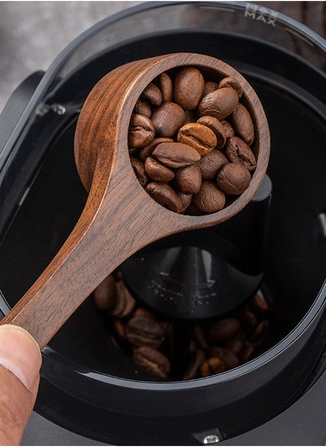 INSENSE - Wooden coffee bean spoon, black walnut long and short handle, measuring spoon, powder seasoning measuring spoon, teaspoon, set of 2 - Image 1