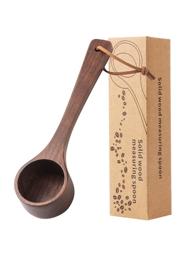 INSENSE - Wooden coffee bean spoon, black walnut long and short handle, measuring spoon, powder seasoning measuring spoon, teaspoon, set of 2 - Image 1