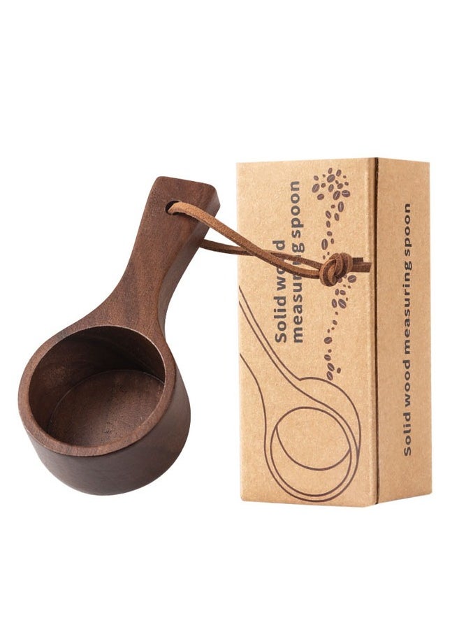 INSENSE - Wooden coffee bean spoon, black walnut long and short handle, measuring spoon, powder seasoning measuring spoon, teaspoon, set of 2 - Image 1