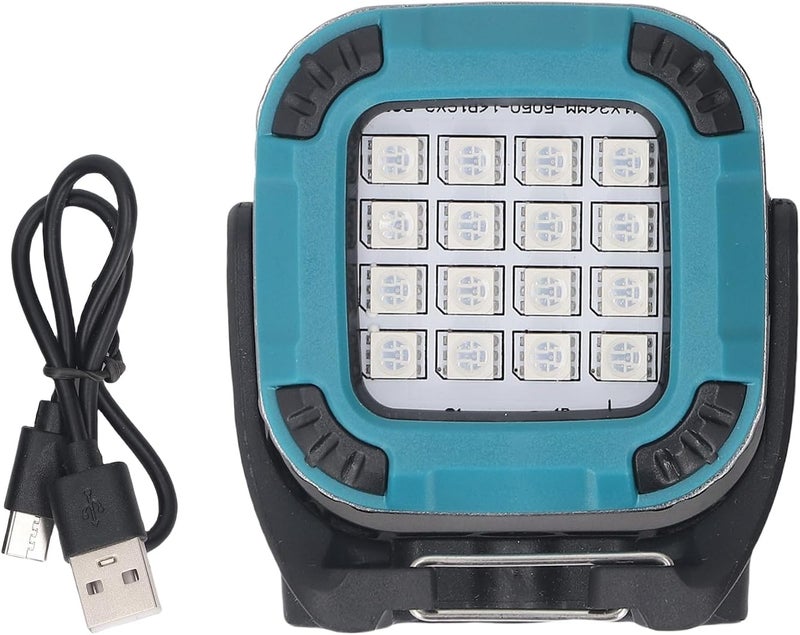 Rechargeable COB Magnetic Work Light, Portable LED Camping Light - 8 Color Modes, Magnetic Base for Car Repair - Compact and Foldable for Emergency Situations (Blue) - Image 1