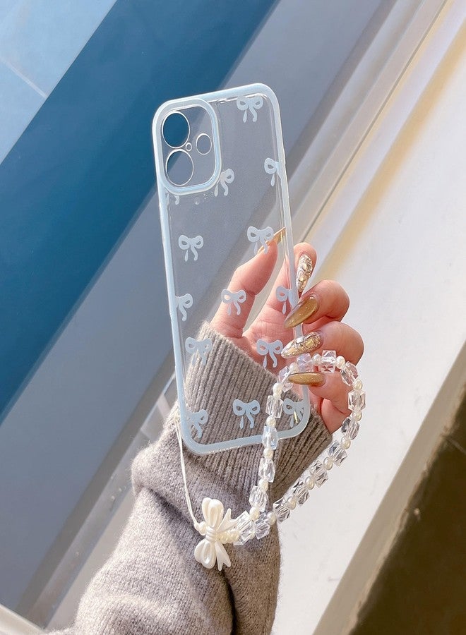 EYZUTAK جراب EYZUTAK لهاتف iPhone 17 Pro Max، جراب هاتف شفاف بتصميم أنيق مزين بفيونكة وشريط، مع سلسلة سوار ساحرة، يوفر حماية بارزة للكاميرا، غطاء واقٍ أنيق وناعم ومتين من مادة TPU للنساء والفتيات - أبيض - Image 5