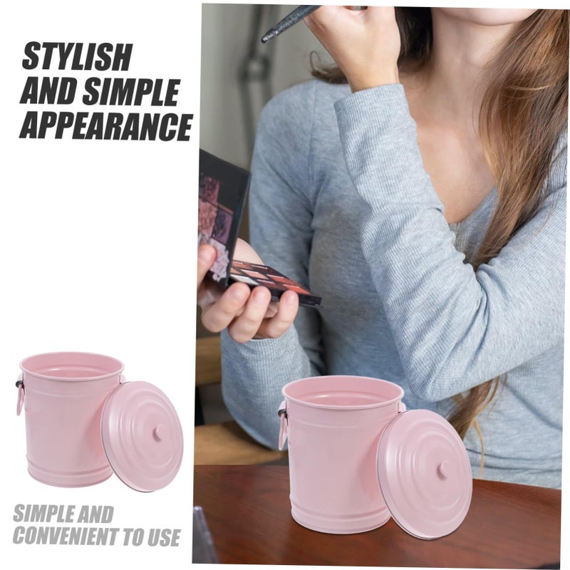 Compact Mini Trash Can With Lid For Desk Office Bathroom Camping Small Space Organizer - Image 4