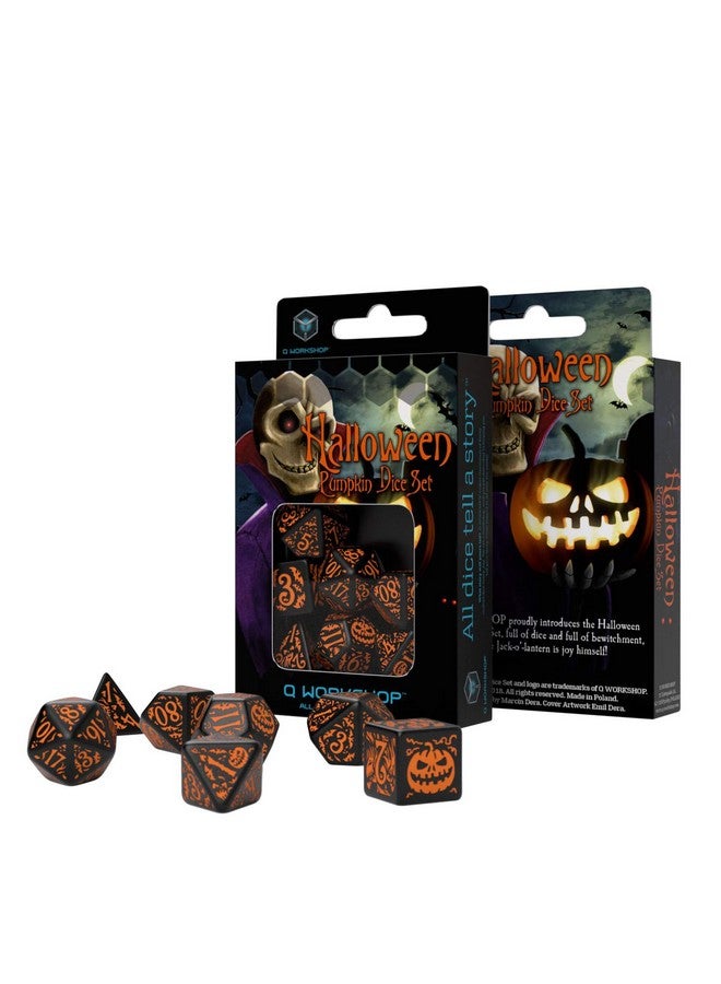 Q WORKSHOP Q-Workshop Halloween Pumpkin Dice Set Black & Orange - Image 2