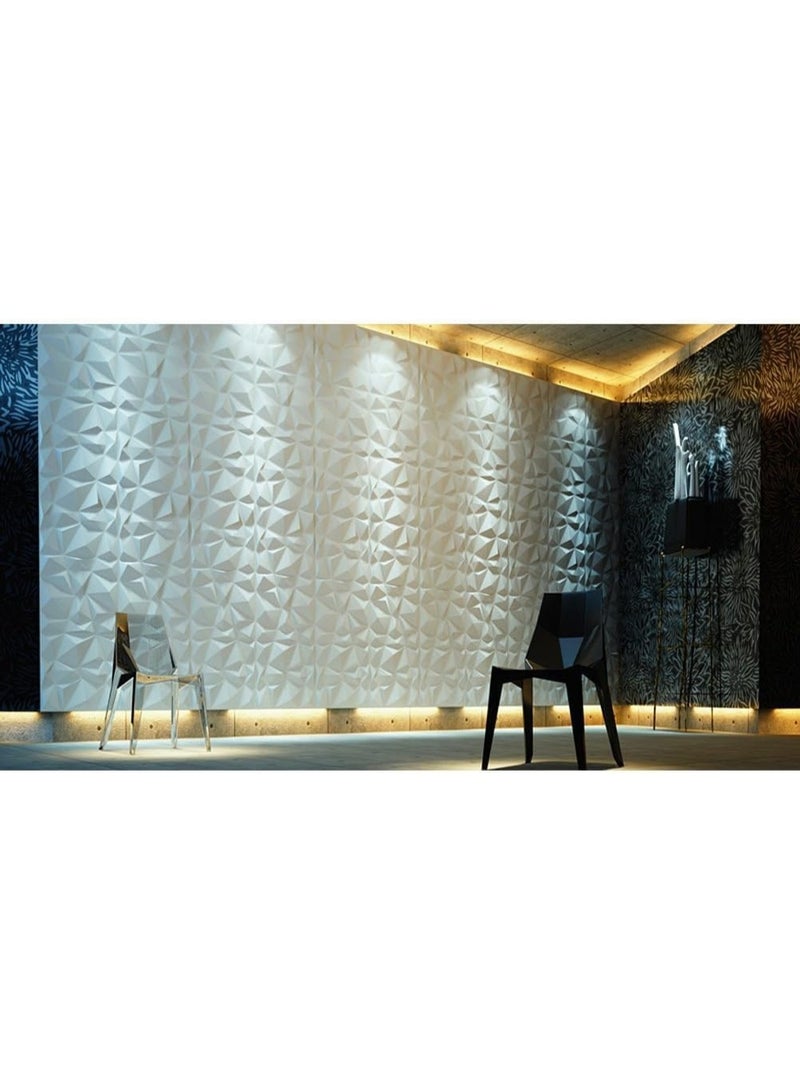 TRASSLE لوحة تصميم الماس ثلاثية الأبعاد للديكور الداخلي، غرفة المعيشة، خلفية جدار التلفاز، غرفة النوم، إعداد الألعاب، 30x 30 سم (أبيض 16 عبوة) - Image 5