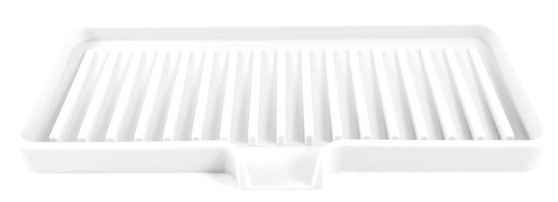 Happitasa Silicone Soap Dish Tray and Sponge Holder with Drain Chute  Bathroom and Kitchen Sink Organizer Caddy 9x35 White 56 Ounces