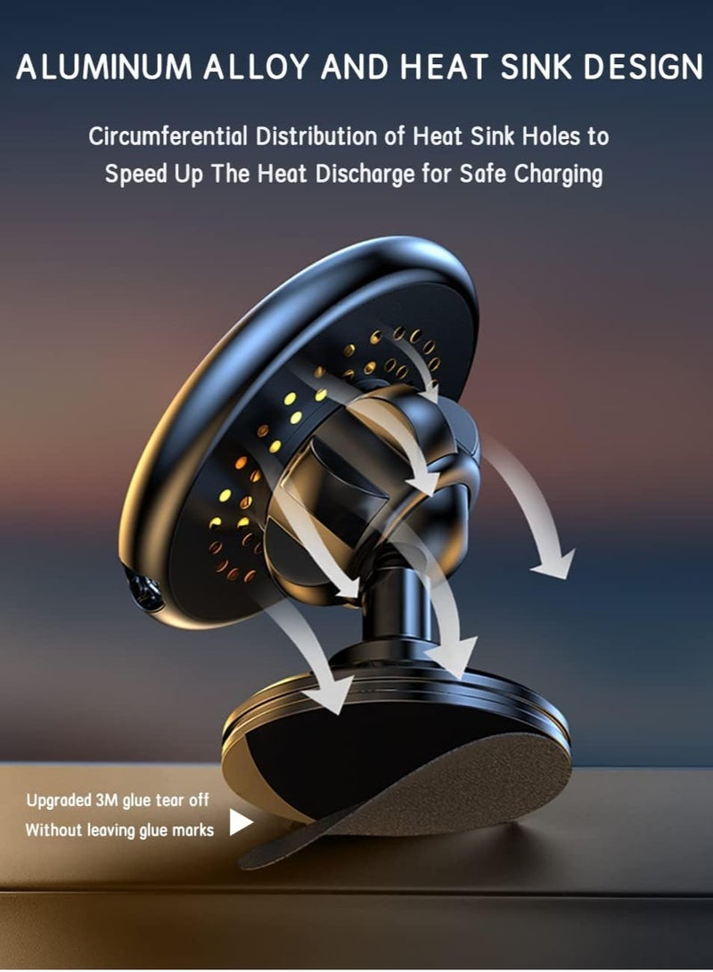 15W Magnetic Wireless Car Charger for iPhone 14/13/12 Series - Fast Charging with MagSafe Compatibility - Image 3