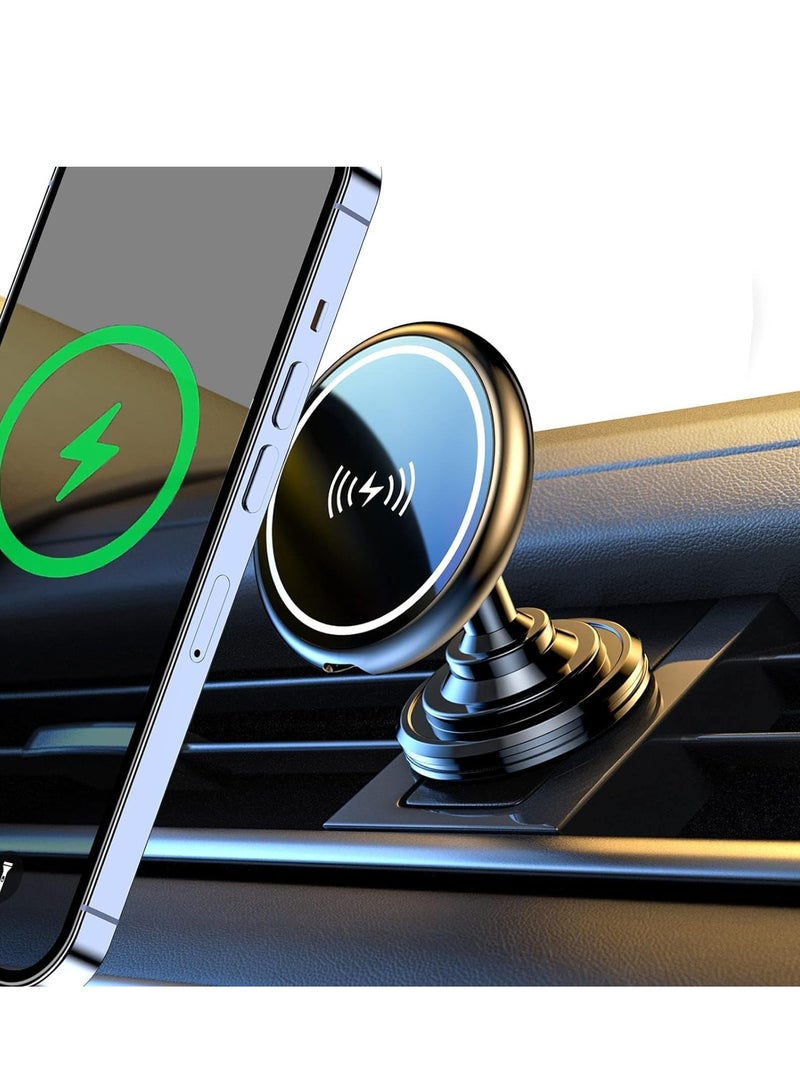 15W Magnetic Wireless Car Charger for iPhone 14/13/12 Series - Fast Charging with MagSafe Compatibility - Image 1