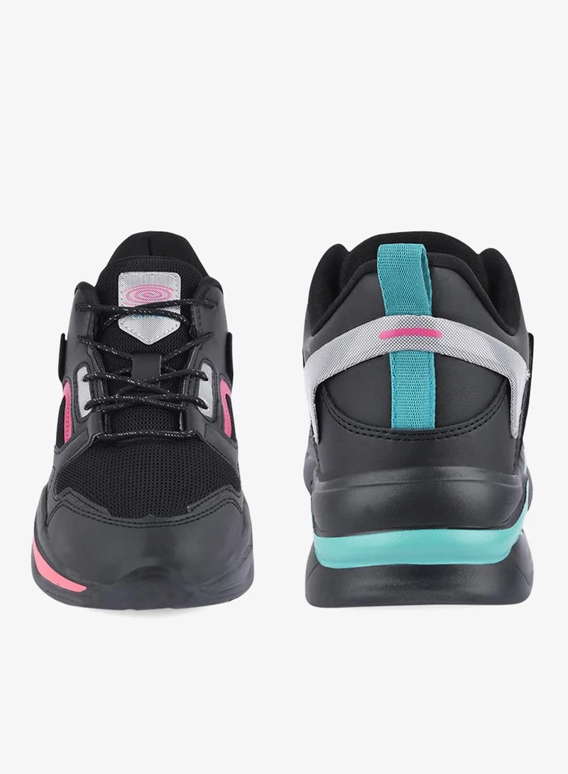 CAMPUS Blk/Rani Campus Women's Sport Sneakers – Breathable, Cushioned, Lace-Up – Black/Pink for Women | Best Price UAE