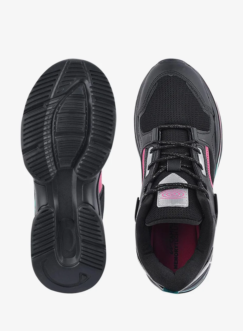 CAMPUS Blk/Rani Campus Women's Sport Sneakers – Breathable, Cushioned, Lace-Up – Black/Pink for Women | Best Price UAE