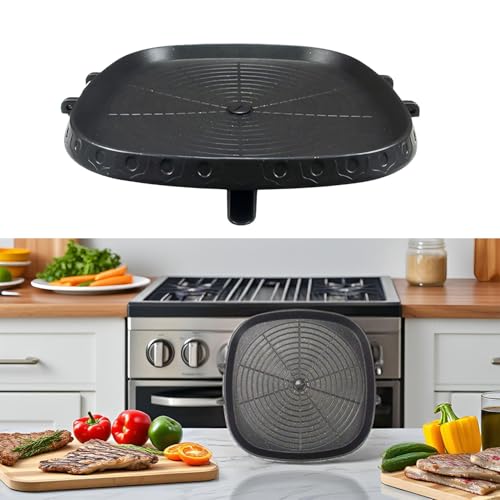 CHYIR Korean Style Square Grill Pan with Maifan Coated Surface,Non-stick Smokeless Barbecue Stovetop Plate for Indoor Outdoor BBQ 32x32cm/12.5x12.5in - Image 2