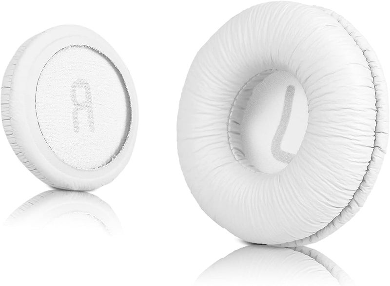 Street27® Earpad Cushion Compatible with JBL C300SI, T250SI, T450, T460BT, T600, T500BT, 520BT Headphones, Frog Leather & Soft Memory Foam 70mm Ear Pads Cushions (White) - Image 2