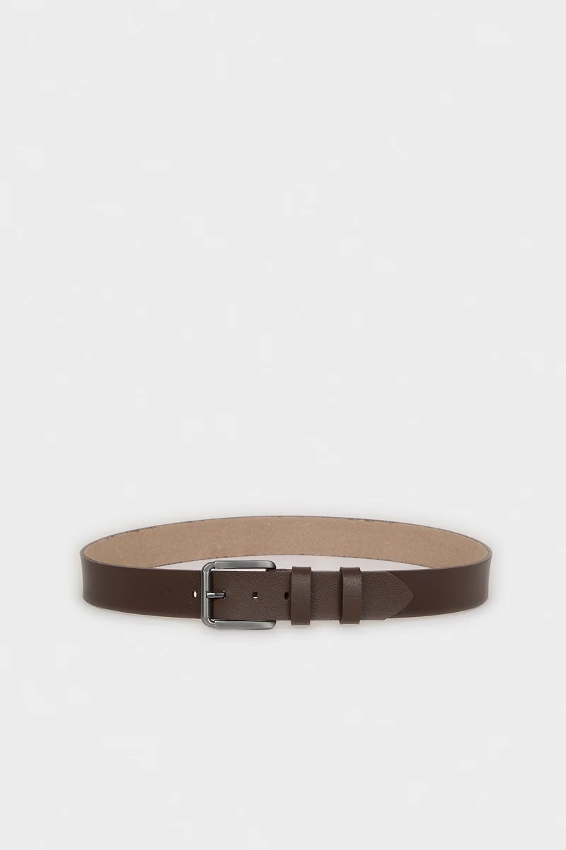 Man Rectangular Hair Clip Faux Leather Denim Belt