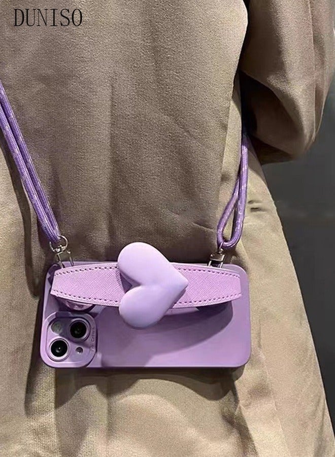 DUNISO iPhone 14 Pro MAX Phone Case 6.7" Full Body Protective Phone Cover With Crossbody Strap Anti-fall Phone Case Built-in Screen and Camera Protector For Apple 14 Pro MAX Phone Case - Image 4