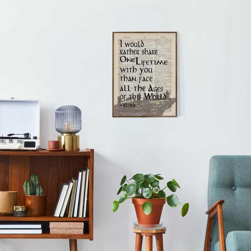 WKYAER LOTR Gifts  Framed LOTR Poster  Gift for LOTR Decor  I Would Rather Share One Lifetime - Arwen  LOTR Merch  LOTR Birthday Decor  Lord of the Rings Poster  LOTR Canvas Wall Art Decor  12x15  - Image 5
