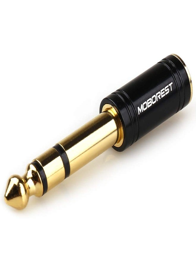 MOBOREST 1/4'' (6.35mm) Male TRS Plug to 1/8'' (3.5mm) Female Socket Stereo Audio Jack Pure Copper Adapter for Headphone, Amp, Adapte - Black 1PCS - Image 3