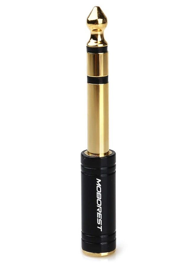 MOBOREST 1/4'' (6.35mm) Male TRS Plug to 1/8'' (3.5mm) Female Socket Stereo Audio Jack Pure Copper Adapter for Headphone, Amp, Adapte - Black 1PCS - Image 2
