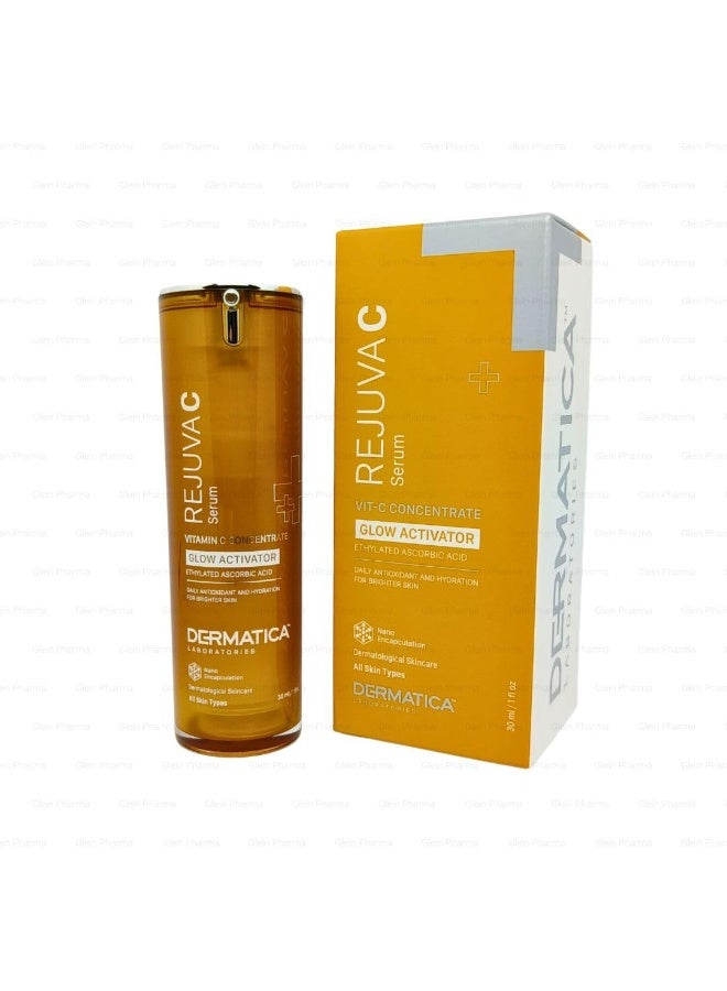 Dermatica Rejuva C Serum, Vitamin C Glow Activator , With Ethylated Ascorbic Acid, Alpha Arbutin & Hyaluronic Acid - Image 1