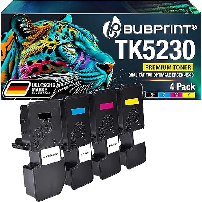 4 TONER COMPATIBLE WITH KYOCERA TK-5230 TK5230 TK 5230 FOR ECOSYS M5521CDN M5521CDW P5021CDN P5021CDW M5521 P5021 CDN CDW M-5521 BK C M Y SET - Image 1