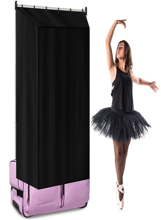 RunNico Three Sides Privacy Curtain for Dance Bag, Portable Dancer Changing Curtain with Storage Bag, Backstage Privacy Changing Room for Training Competition Accessories Outdoor Camping (Black) - Image 1