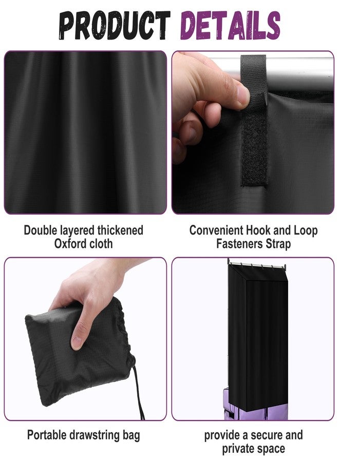 RunNico Three Sides Privacy Curtain for Dance Bag, Portable Dancer Changing Curtain with Storage Bag, Backstage Privacy Changing Room for Training Competition Accessories Outdoor Camping (Black) - Image 4