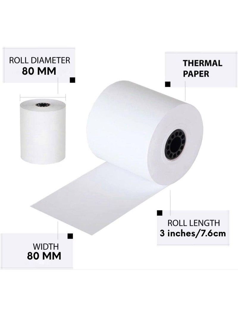 MARKQ [2 Rolls] Thermal Paper Receipt Rolls, 80 x 80mm | Bill Ticket Printing for POS/Cash Register Receipt, Credit Card Machine, EPOS - Image 2