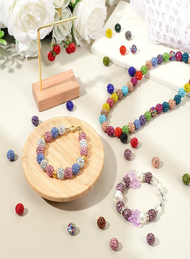 Prasacco 240pcs 10mm Rhinestone Beads for Jewelry Making, 24 Colors Sparkle Round Disco Ball Beads Bulk, Shiny Crystal Clay Bead for Jewelry Making, Bracelet, Necklace, Earring Crafting - Image 5