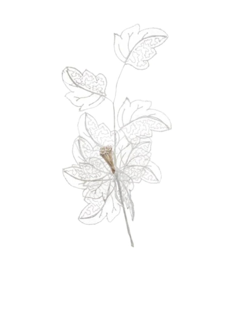 سبراي زهرة مطرزة باللون الأبيض - Image 1